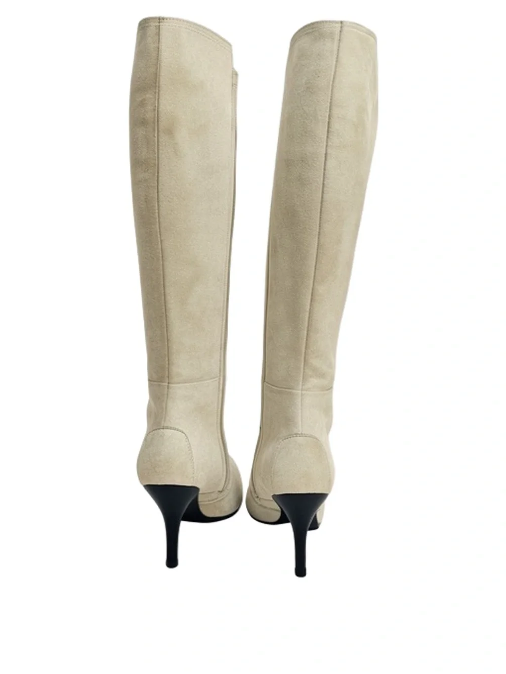 Tod's Light Off White Over-the-Knee Pointed-Toe Stiletto Boots